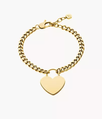 Sutton Gold-Tone Stainless Steel Heart Bracelet