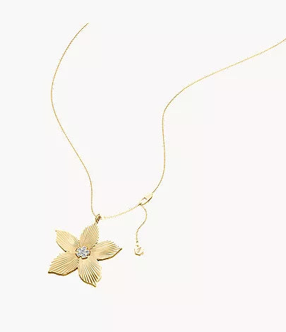 Sutton The Flower Collection Gold-Tone Stainless Steel Pendant Necklace