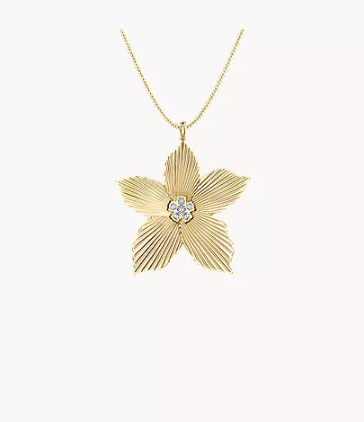 Sutton The Flower Collection Gold-Tone Stainless Steel Pendant Necklace