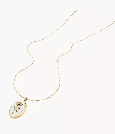Sutton The Locket Collection White Mother-of-Pearl Pendant Necklace