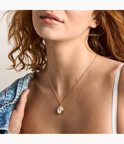Sutton The Locket Collection White Mother-of-Pearl Pendant Necklace