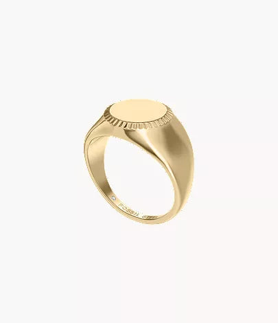 Ellis Gold-Tone Stainless Steel Signet Ring