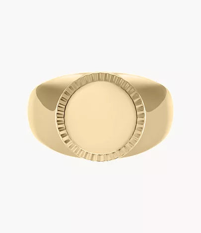 Ellis Gold-Tone Stainless Steel Signet Ring