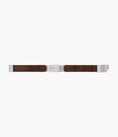Topstitch Brown Leather ID Bracelet