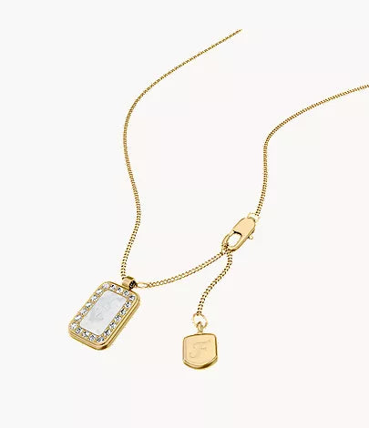 Raquel Glitz White Mother-of-Pearl Pendant Necklace