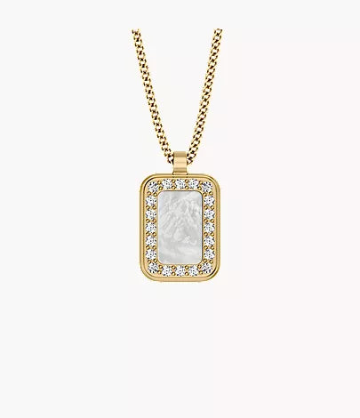 Raquel Glitz White Mother-of-Pearl Pendant Necklace