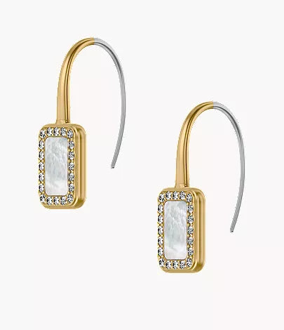 Raquel Glitz White Mother-of-Pearl Drop Earrings