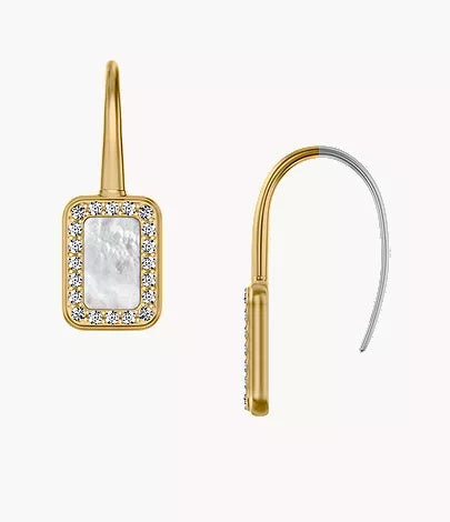 Raquel Glitz White Mother-of-Pearl Drop Earrings