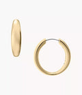 Ellis Domed Collection Medium Gold-Tone Stainless Steel Hoop Earrings
