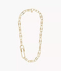 Paperclip Collection Gold-Tone Stainless Steel Chain Necklace