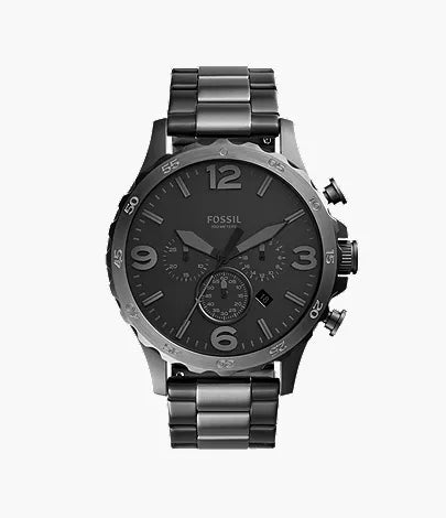 Nate 50mm Chronograph Black Stainless Steel Watch M7
