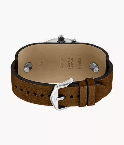 Y2K Big Tic 40mm Brown Leather Watch