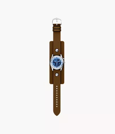 Y2K Big Tic 40mm Brown Leather Watch