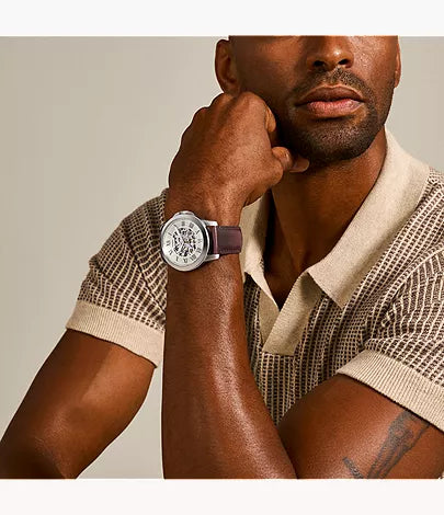 Grant 45mm Automatic Dark Brown Leather Watch
