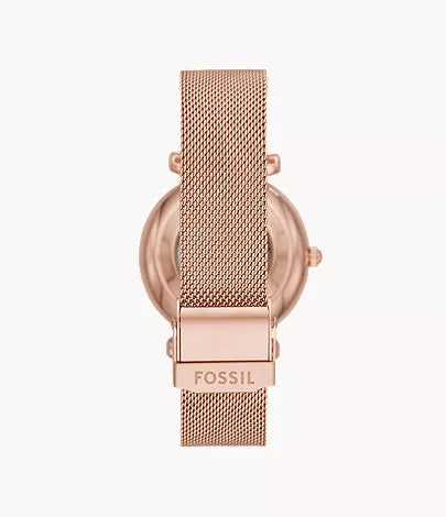 Carlie 35mm Automatic Rose Gold-Tone Stainless Steel Mesh Watch