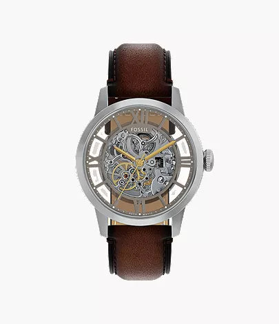 Townsman 44mm Automatic Dark Brown Leather Watch S9