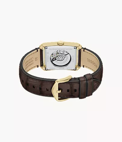 Carraway 30mm Automatic Brown Croco Leather Watch