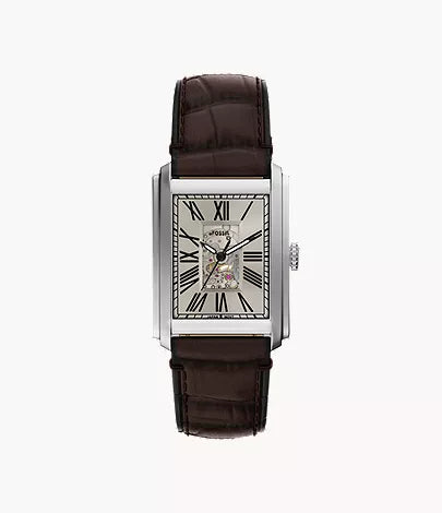 Carraway 30mm Automatic Brown Croco Leather Watch Z3