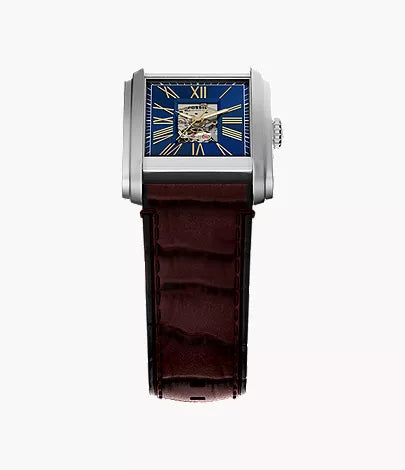 Carraway 30mm Automatic Brown Croco Leather Watch