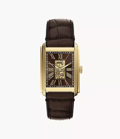 Carraway 30mm Automatic Brown Croco Leather Watch Z3