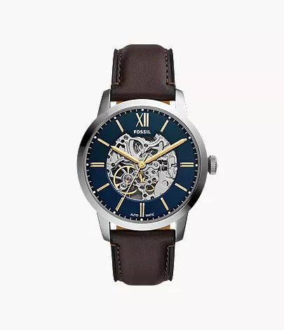 Townsman 44mm Automatic Dark Brown Leather Watch S9