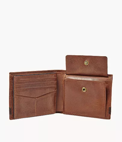 Quinn Leather Large Coin Pocket Bifold Wallet