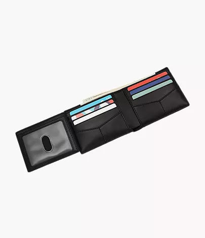 Derrick Leather RFID Bifold with Flip ID Wallet