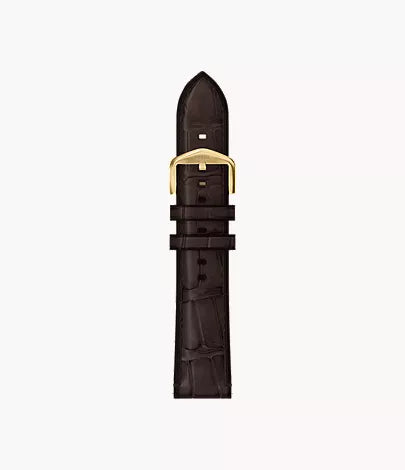 22mm Brown Leather Watch Strap